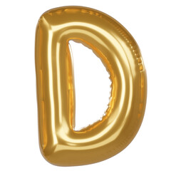 D Alphabet 3D Illustration in golden balloon style