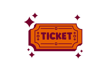Ticket Retro Flat Sticker Design