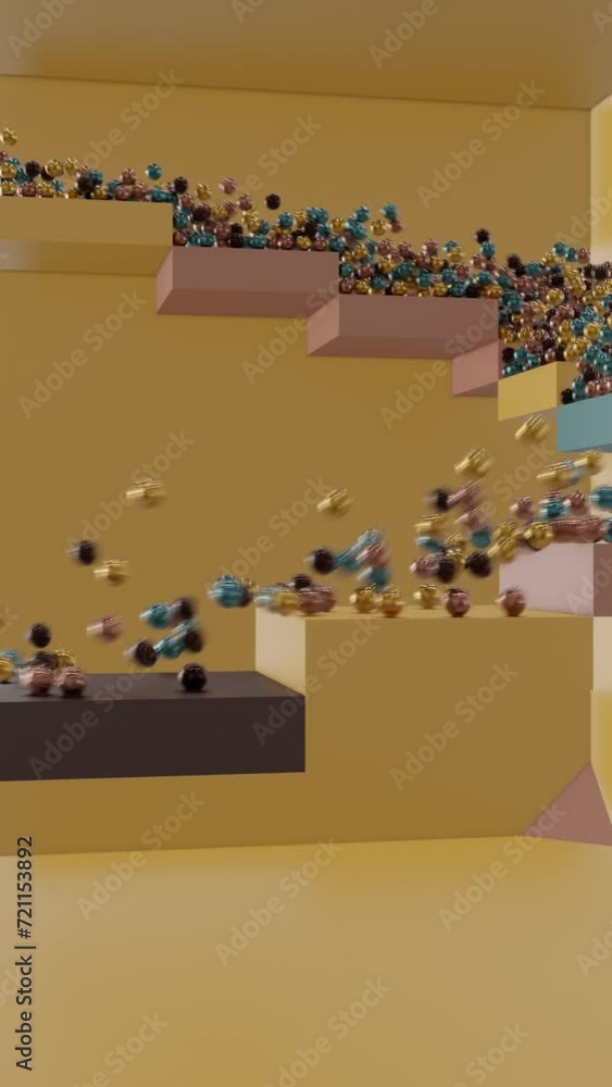 Aufkleber vertical abstract fusion: modern geometric animation with dynamic motion graphic