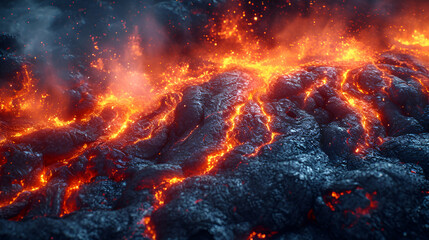Fiery Spectra: A Phantasmal Iridescent Lava Background Wallpaper