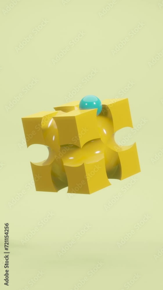 Aufkleber modern vertical fusion: mesmerizing animation in abstract geometric design