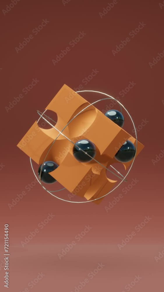 Aufkleber geometric motion graphic: dynamic vertical animation with modern rendered background