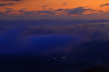 岩手県奥州市　夜明けの風景