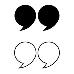 Quotation marks vector. Black quotes icon. Speech mark symbol.