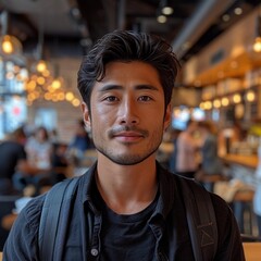 Fototapeta premium portrait of a handsome asian man