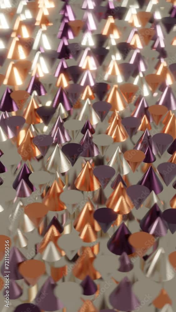 Poster abstract 3d render background with multicolor geometric elements. seamless loop animation. modern mo