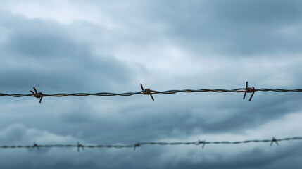 Austria upper Austria barbed wire fence