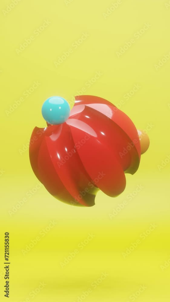 Poster abstract vertical forms: modern dynamic 3d render