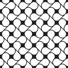 Vector seamless pattern. Monochrome graphic design. Decorative geometric leaves. Regular floral background with elegant petals. Modern stylish ornament.