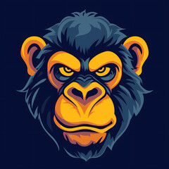 2d vector logo monkey, abstract, illustration