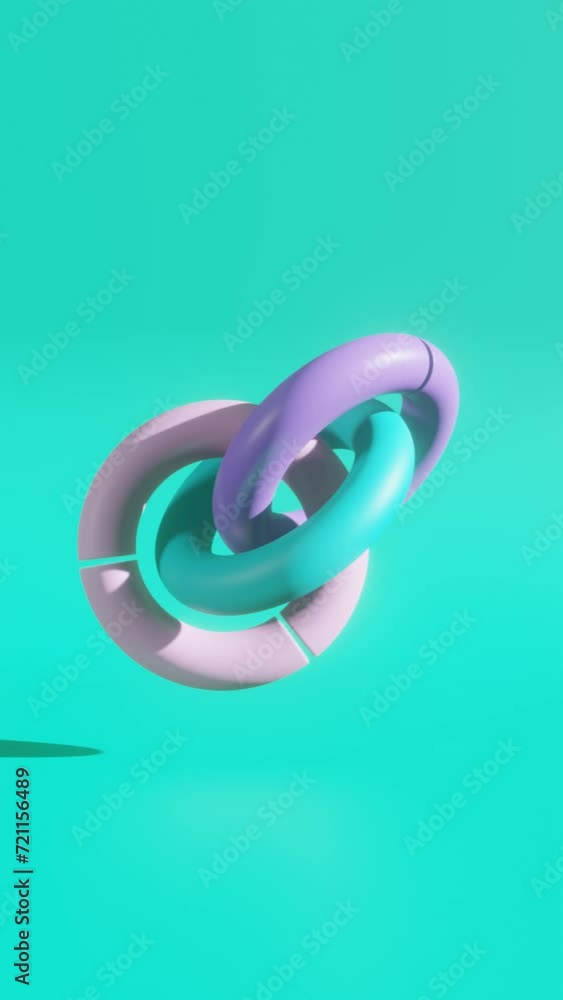 Aufkleber vertical rendered symphony: dynamic 3d animation in abstract geometric loop