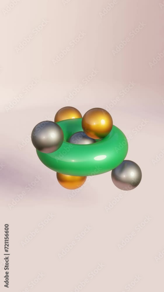 Aufkleber vertical rendered fusion: mesmerizing animation with dynamic geometric design