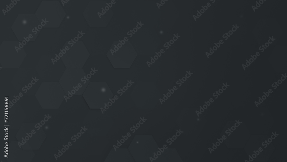 Poster gray hexagons on a dark grey color gradient background. abstract high resolution full frame modern t