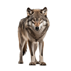 Fototapeta premium Wolf Isolated on Transparent and white Background. Generative ai