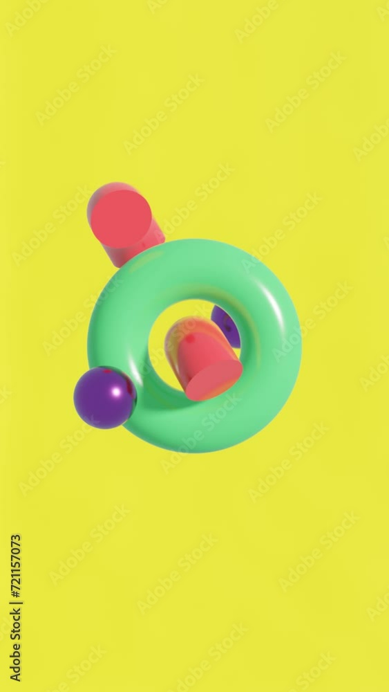 Aufkleber vertical motion harmony: exploring dynamic animation in modern geometric design