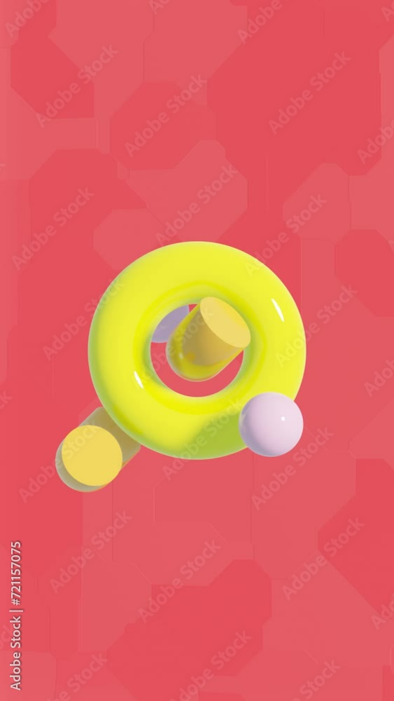 Poster vertical geometric bliss: dynamic 3d design in modern abstract background
