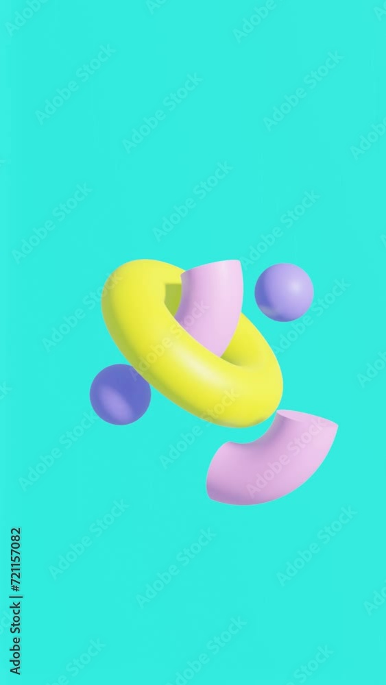 Aufkleber vertical dynamic harmony: mesmerizing 3d animation with modern background