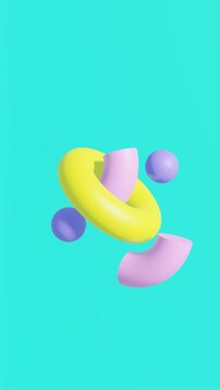 Vertical Dynamic Harmony: Mesmerizing 3D Animation with Modern Background