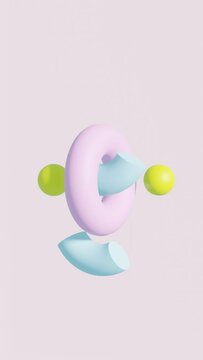 Vertical Modern Pulse: Mesmerizing 3D Animation in Abstract Geometric Loop