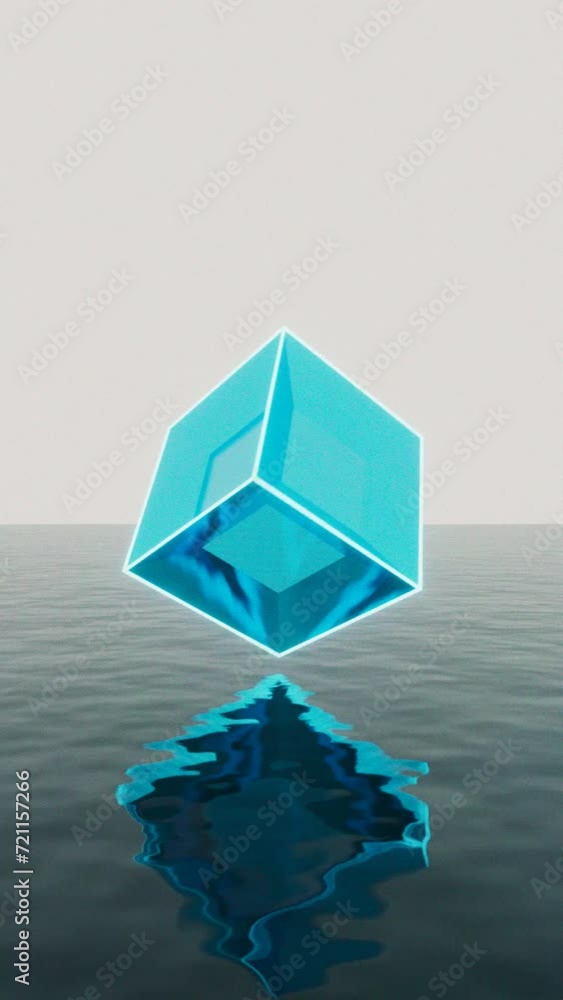Aufkleber vertical abstract harmony: dynamic 3d animation in modern geometric background