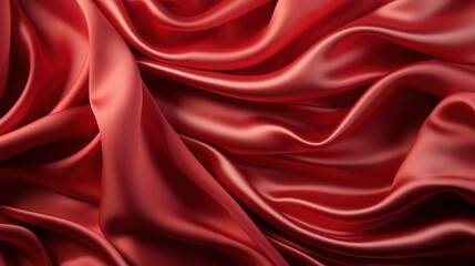 Obraz premium a red silky satin fabric weave textile texture wallpaper background. soft and smooth