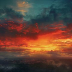 Fototapeta premium Fiery Sky Canvas