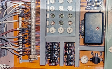 Power distribution control panel, close view