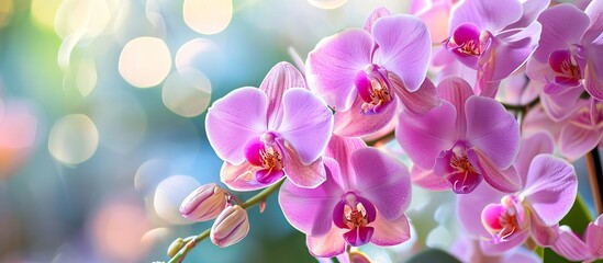 Naklejka na ściany i meble Gorgeous Display of Beautiful, Blooming Orchid Flowers for an Exquisite Floral Arrangement with Beautiful Blooming Orchid Flowers as the Highlight