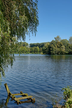 Lake Unterbacher See in Unterbacher See and Eller Forst Nature Reserve,Düsseldorf,North Rhine Westphalia,Germany