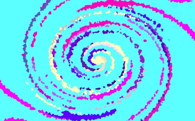 The abstract background consists of small pieces of various colors in an arrangement that resembles a swirl
