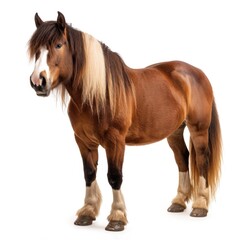 Belgian Horse in natural pose isolated on white background, photo realistic