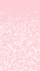 White hearts scattered on pink background.