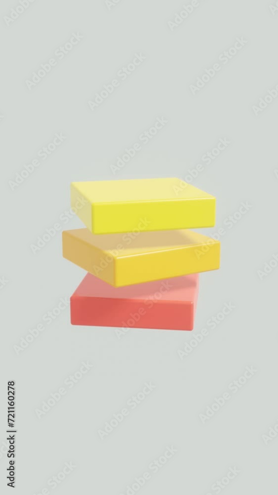 Aufkleber vertical geometric fusion: exploring dynamic 3d animation with modern design