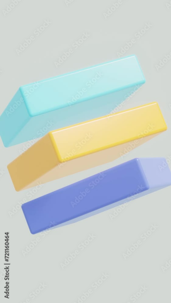 Poster dynamic geometric composition: continuous motion in 3d design. vertical footage