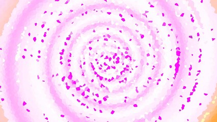 The abstract background consists of small pieces of various colors in an arrangement that resembles a swirl
