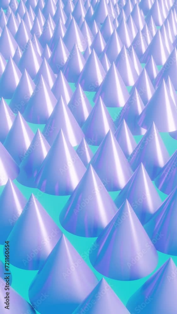 Poster abstract 3d render background with geometric shapes in bright neon colors. seamless loop animation. 
