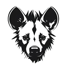 Fototapeta premium Hyena Head Icon, Hyaena Symbol, Predator Portrait, African Animal Silhouette, Minimal Wild Dog Face