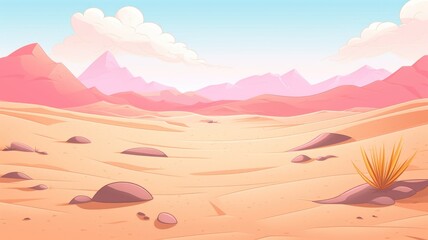 cartoon desert sand landscape,