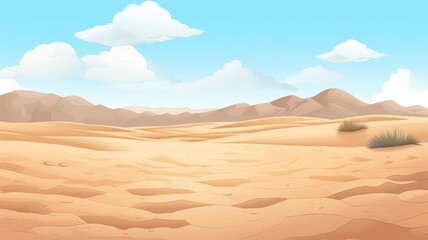 Fototapeta na wymiar cartoon desert sand landscape,