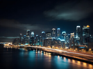 Fototapeta na wymiar city skyline at night