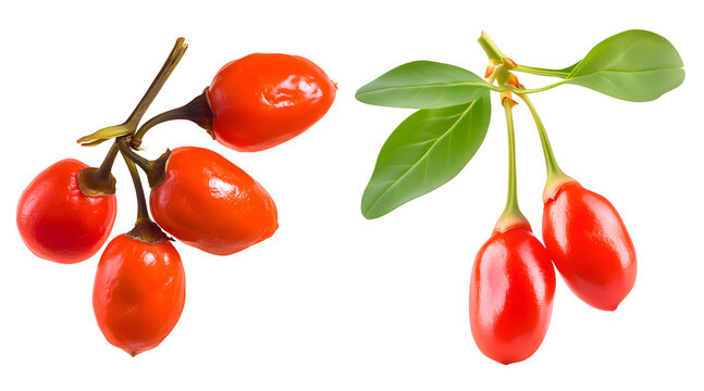 Goji Berry isolated on transparent background. Clipping Path.
