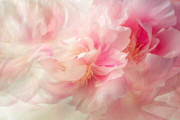 A whimsical portrayal of peonies caught in a dance, their petals twirling with grace and joy