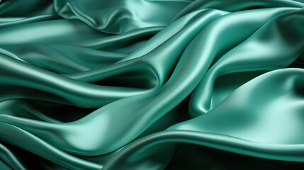 Obraz premium Velvet Meadow: A Smooth and Soft Green Satin Fabric Weave Creates a Luxuriously Smooth and Silky Wallpaper Texture