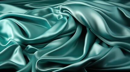 Obraz premium Velvet Meadow: A Smooth and Soft Green Satin Fabric Weave Creates a Luxuriously Smooth and Silky Wallpaper Texture