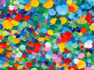 Colorful splashed dots and circles background, pop art style