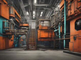 Industrial background, factory interior