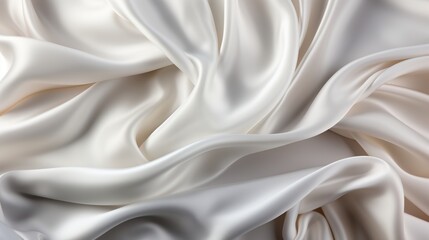 Satin Serenity: The Gentle Weave of White Silky Satin Forms a Textile Texture Wallpaper, Invoking a Sense of Opulent Calm