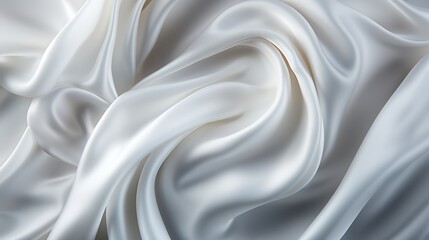 Obraz premium Sensuous Ivory Silk: The Soft and Lustrous Weave of White Satin Textile, Transforming into a Captivating Wallpaper Background