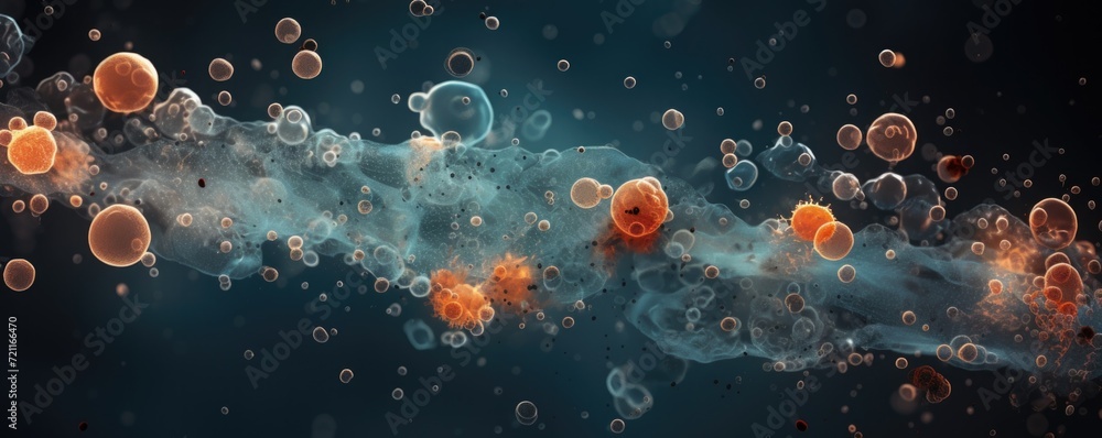 Poster an abstract image of bubbles. generative ai.