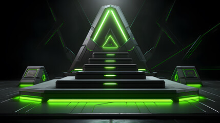 black and green light stage background